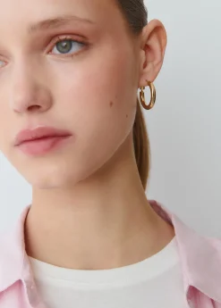 Bisutería*Brownie Pendiente aro grueso pequeño Dorado