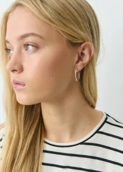 Bisutería*Brownie Pendiente aro mediano Plata