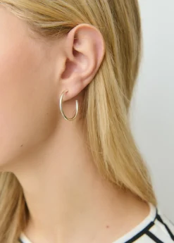 Bisutería*Brownie Pendiente aro mediano Plata