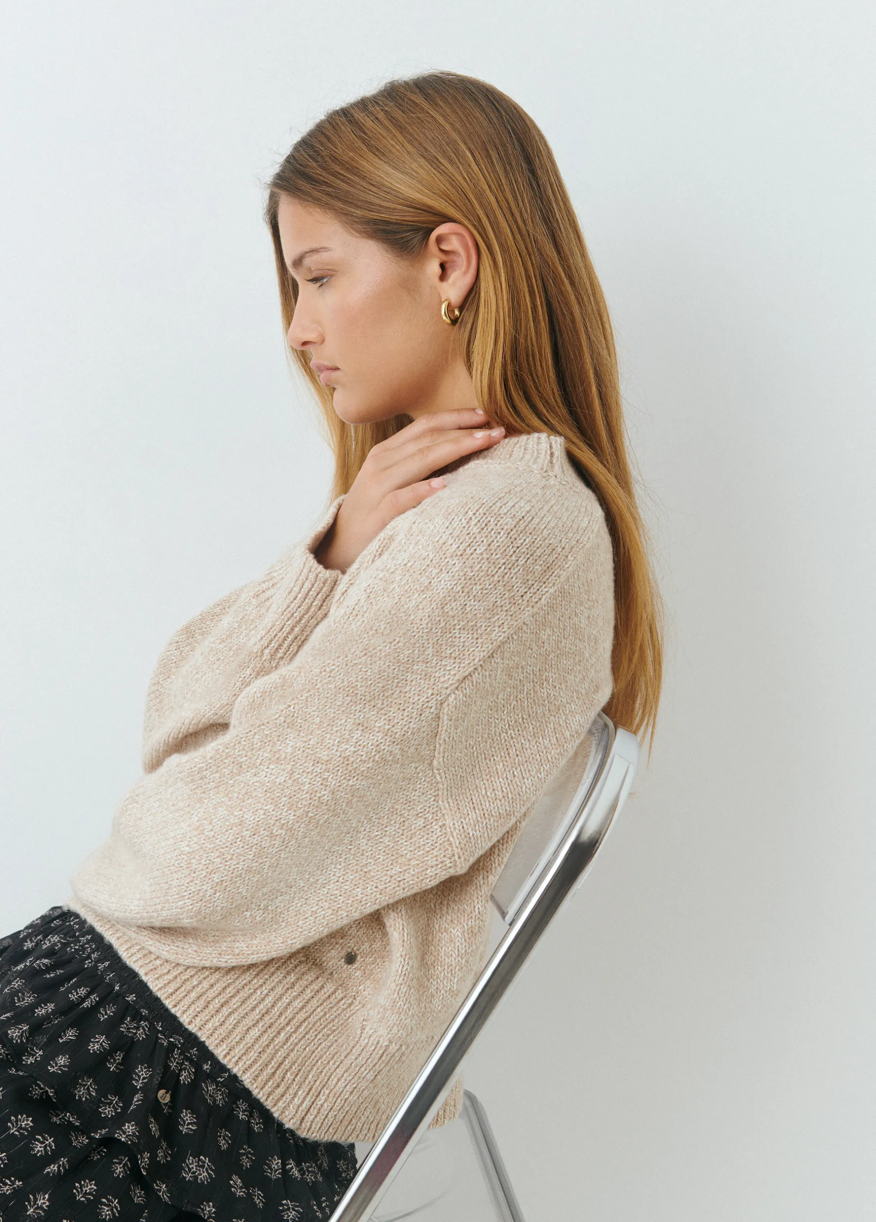 Bisutería*Brownie Pendiente aro mediano Dorado