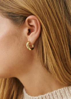 Bisutería*Brownie Pendiente aro mediano Dorado