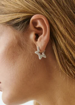 Bisutería*Brownie Pendiente estrella circonita Plata