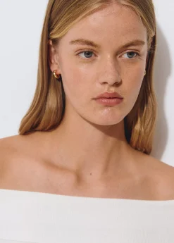 Bisutería*Brownie Pendientes aro circonita Dorado