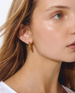 Bisutería*Brownie Pendientes aro entrelazado Dorado