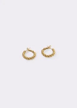 Bisutería*Brownie Pendientes aro entrelazado Dorado