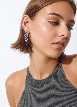 Bisutería*Brownie Pendientes largos aros Plata