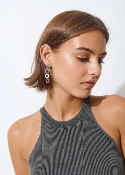 Bisutería*Brownie Pendientes largos aros Plata