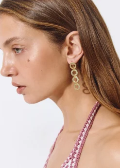 Bisutería*Brownie Pendientes largos aros Dorado