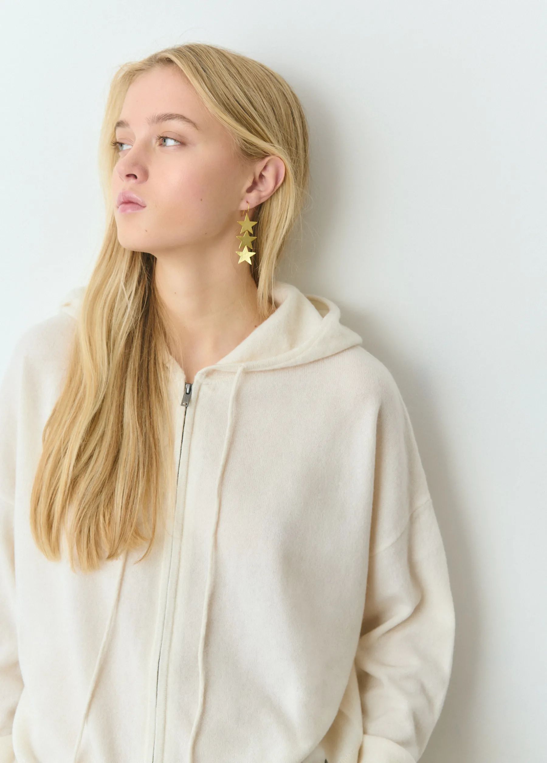 Bisutería*Brownie Pendientes largos estrellas Dorado