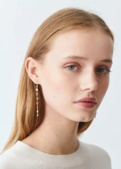 Bisutería*Brownie Pendientes largos estrellas degradado Dorado