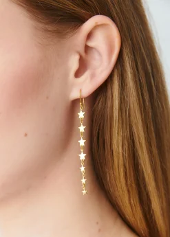 Bisutería*Brownie Pendientes largos estrellas degradado Dorado