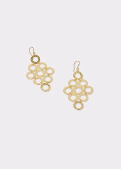 Bisutería*Brownie Pendientes rombos aros Dorado