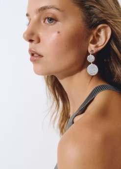 Bisutería*Brownie Pendientes tres discos Plata