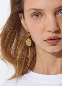 Bisutería*Brownie Pendientes tres discos Dorado