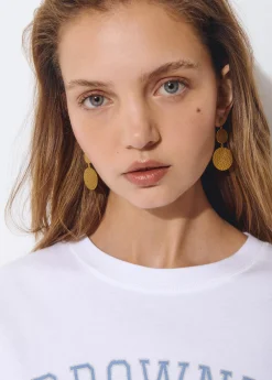 Bisutería*Brownie Pendientes tres discos Dorado