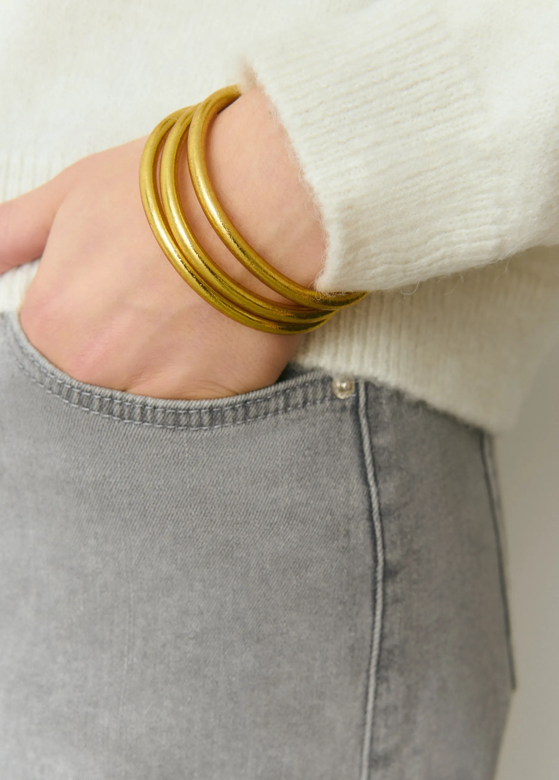 Bisutería*Brownie Pulsera pan de oro m Dorado