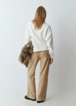 Sudaderas*Brownie Sudadera parche cuadros Crudo