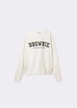 Sudaderas*Brownie Sudadera parche cuadros Crudo