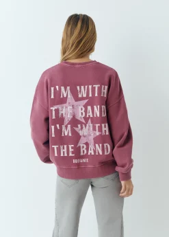 Sudaderas*Brownie Sudadera print espalda glitter Berenjena