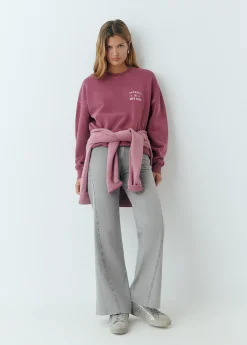 Sudaderas*Brownie Sudadera print espalda glitter Berenjena