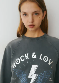 Sudaderas*Brownie Sudadera print posicional foil Grisoscuro