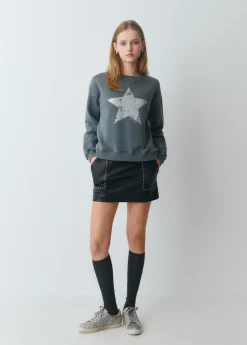 Sudaderas*Brownie Sudadera print posicional estrella Gris