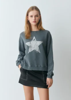 Sudaderas*Brownie Sudadera print posicional estrella Gris