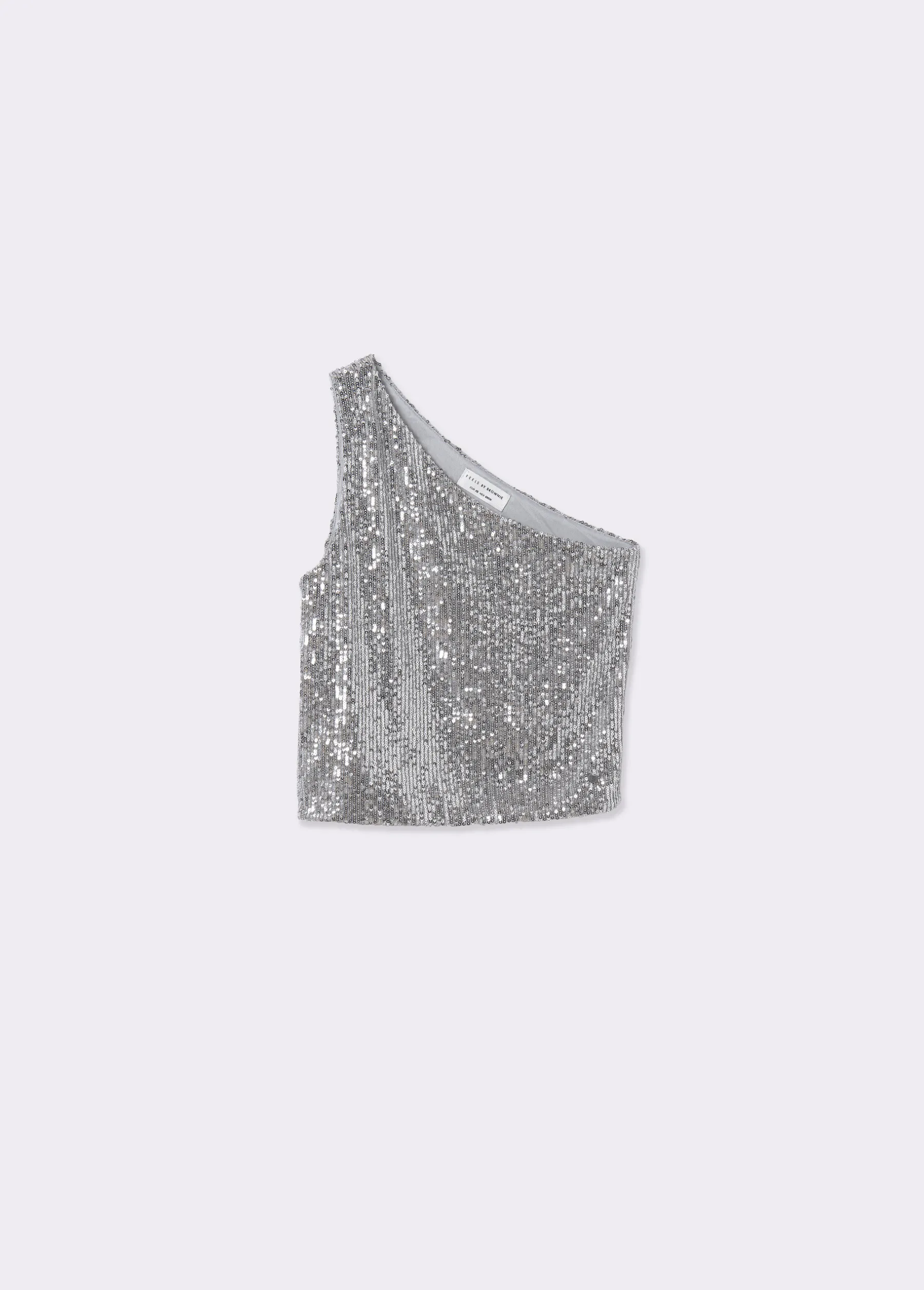 Camisetas Y Tops*Brownie Top asimétrico lentejuelas Plata