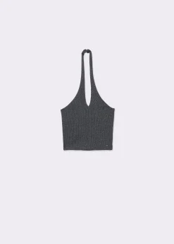 Camisetas Y Tops*Brownie Top halter hilo metalizado Plata