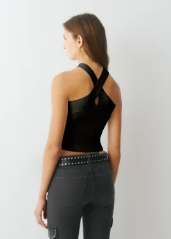 Camisetas Y Tops*Brownie Top punto cruzado Negro