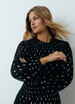 Vestidos Y Monos|Total Look*Brownie Vestido brillo smock cintura Negro