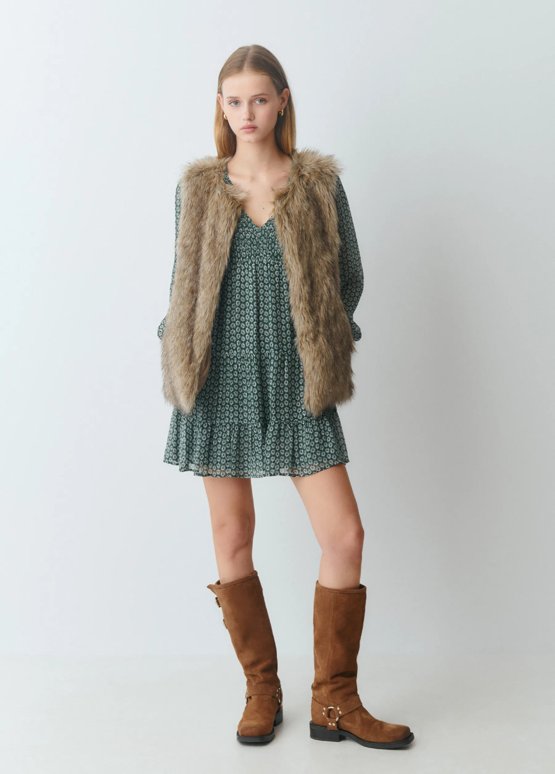 Vestidos Y Monos*Brownie Vestido estampado bicolor Verde