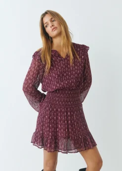 Vestidos Y Monos|Total Look*Brownie Vestido estampado sello indio Berenjena