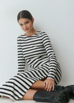 Vestidos Y Monos*Brownie Vestido largo raya tejida Negro