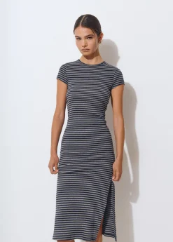 Vestidos Y Monos*Brownie Vestido largo rayas manga corta Azul