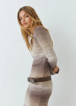 Vestidos Y Monos|Punto*Brownie Vestido largo space dyed Marron