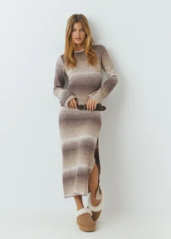 Vestidos Y Monos|Punto*Brownie Vestido largo space dyed Marron