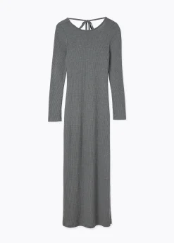 Vestidos Y Monos*Brownie Vestido rib midi Grisoscuro