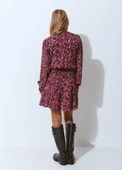 Vestidos Y Monos|Total Look*Brownie Vestido smock cintura estampado brillo Berenjena