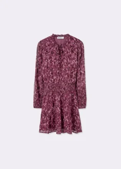 Vestidos Y Monos|Total Look*Brownie Vestido smock cintura estampado brillo Berenjena