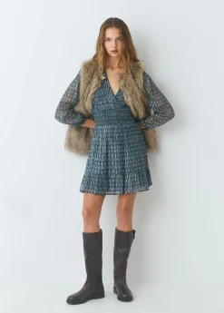 Vestidos Y Monos*Brownie Vestido smock cintura sello indio brillo