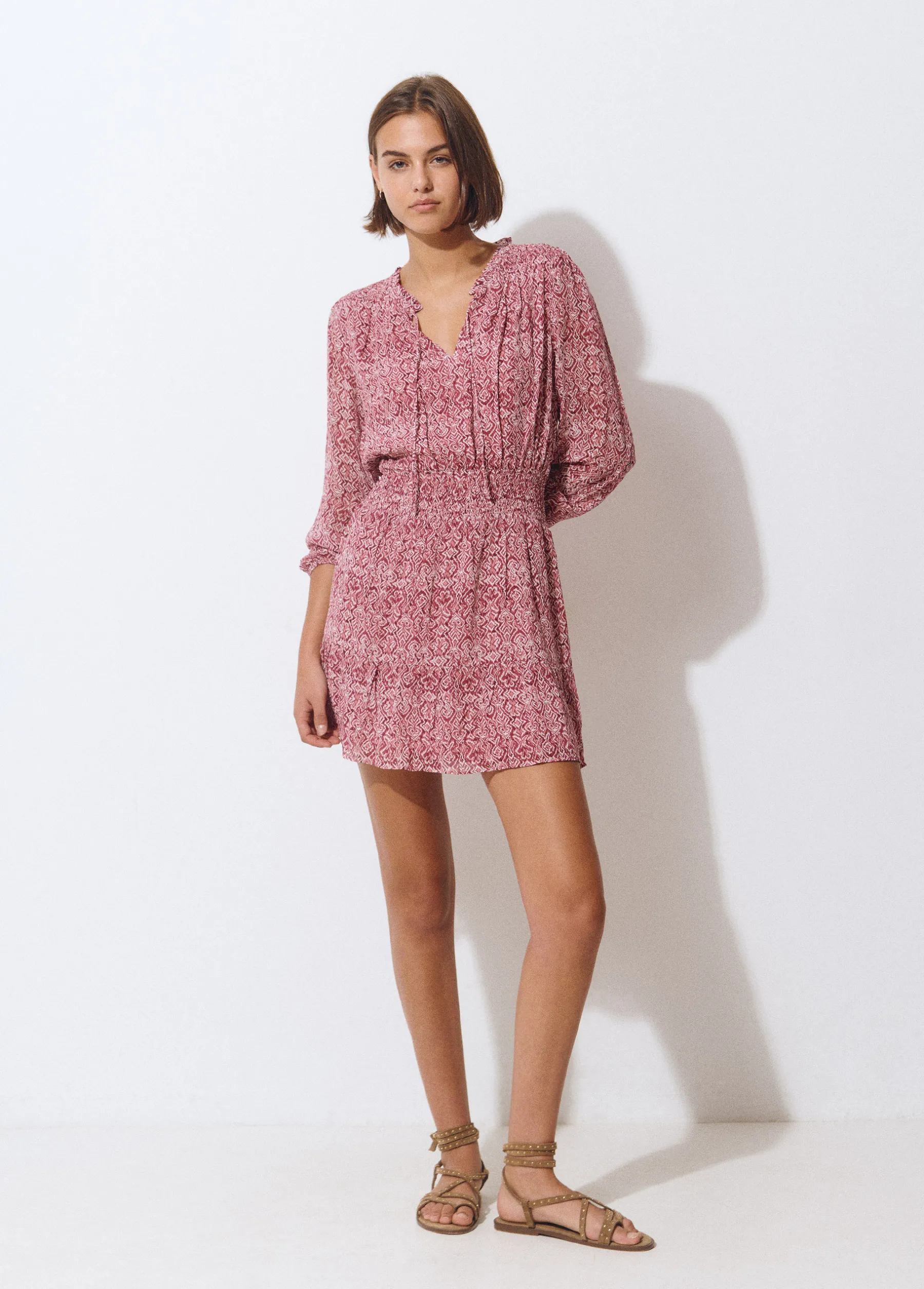 Vestidos Y Monos*Brownie Vestido smock estampado Teja